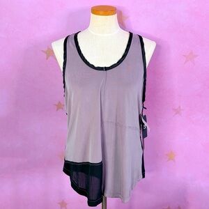 Blanc Noir Workout Tank Womens Large Purple Black  Athletic Workout Ballet New